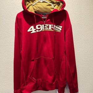 Nike NFL Team Apparel 49er Zip Up Jacket Hoodie Therma Fit Red Size L EUC